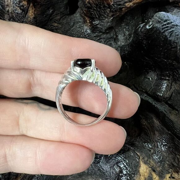 Vintage Clyde Duneier 3.63 ct Oval Smoky Quartz Ring Size 8 Sterling Silver CID - Picture 9 of 13